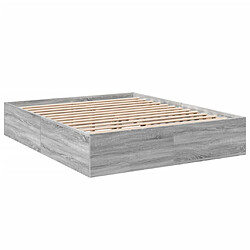 Vidaxl Cadre de lit sonoma gris 160x200 cm bois d'ingénierie