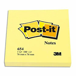 Gaumont Post-It 654NY-J Bloc néon repositionnable de 100 feuilles 76 x 76 mm Jaune Lot de 6