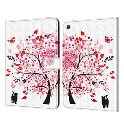 Etui en PU impression de motifs avec support arbre et chat pour votre Samsung Galaxy Tab A7 10.4 (2020)