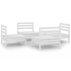 Maison Chic Salon de jardin 4 pcs - Table et chaises d'extérieur - Mobilier/Meubles de jardin Moderne Blanc Bois de pin massif -MN67159