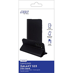 My Way Myway Étui Folio pour Samsung Galaxy S23 Fonction Stand Noir