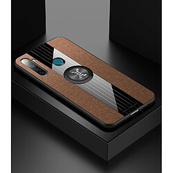 Wewoo Coque Souple Pour OPPO Realme Q XINLI tissu de couture Antichoc TPU Housse de protection avec support d'anneau Brown