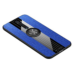 Wewoo Coque Souple Pour OPPO Reno 2 XINLI Stitching Cloth Étui de protection antichoc TPU avec support de bague Bleu