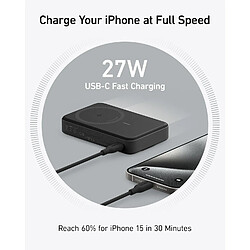 SANAG Maggo Power Bank (10,000Mah, 15W Compatible Avec Magsafe) Certifié Qi2 Avec Affichage Intelligent Et Pliable, Pour Iphone 16(Câble Usb-C Inclus) pas cher