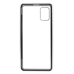 Bumper en métal cadre d'adsorption magnétique double face argent pour votre Samsung Galaxy A51 SM-A515