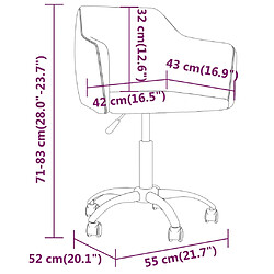 vidaXL Chaises pivotantes à manger lot de 2 Marron Velours pas cher