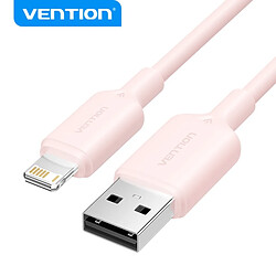 Câble USB Vention Lightning - Connecteur USB-A vers Lightning - Transmission 480Mbps - Sortie 2,4A - Couleur Rose