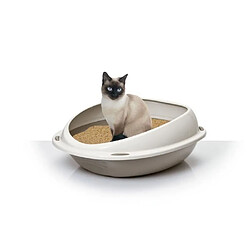 AIME Bac a litiere ovale avec rebord amovible - 57 x 40 x 19 cm - Pour chat