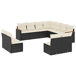 Maison Chic Salon de jardin 11 pcs avec coussins, Ensemble Tables et chaises d'extérieur noir résine tressée -GKD290971