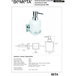 Acheter Bemeta - Maison De La Tendance Distributeur de savon liquide BETA en verre 7 x 14,5 x 10cm / 250ml