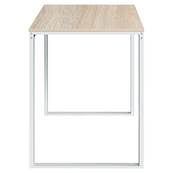 Avis vidaXL Bureau d'ordinateur Blanc et chêne 110x60x73 cm Aggloméré