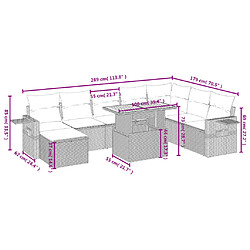 Avis Maison Chic Ensemble Tables et chaises d'extérieur 9 pcs avec coussins,Salon de jardin noir résine tressée -GKD272639