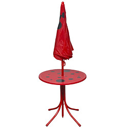 Avis Maison Chic Jeu de bistro avec parasol pour enfants 3 pcs,Mobilier d'extérieur,table de bistro et chaises Rouge -GKD338653