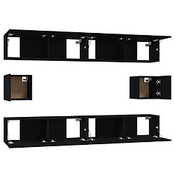 Acheter vidaXL Ensemble de meubles TV 6 pcs Noir Bois d'ingénierie