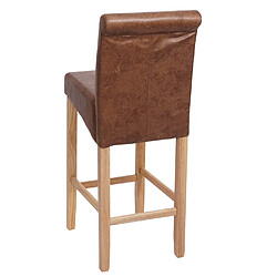 Mendler Tabouret de bar HWC-C33, tabouret de comptoir, bois ~ imitation daim, pieds clairs, tissu/textile pas cher