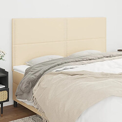 Maison Chic Lot de 4 Têtes de lit design pour chambre - Décoration de lit Crème 90x5x78/88 cm Tissu -MN22265