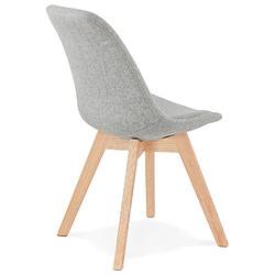 Acheter Alterego Chaise scandinave 'WILLY' en tissu gris avec pieds en bois finition naturelle