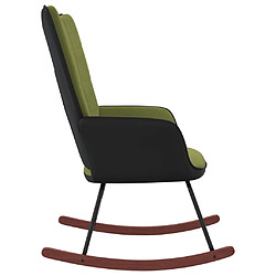 Avis vidaXL Chaise à bascule Vert clair Velours et PVC