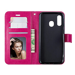 Wewoo Housse Coque Étui en cuir à rabat horizontal pour texture Crazy Horse avec porte-cartes et fentes cartes et portefeuille et cadre photo Galaxy A20E rose pas cher