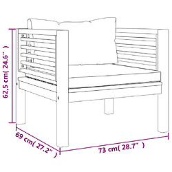 vidaXL Ensemble de canapés 2 pcs et coussins blanc crème Acacia solide pas cher