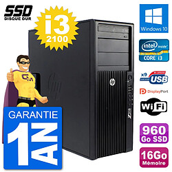 PC Tour HP Z210 Intel Core i3-2100 RAM 16Go SSD 960Go Windows 10 Wifi - Occasion