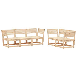 Maison Chic Salon de jardin 5 pcs | Ensemble de Table et chaises | Mobilier d'Extérieur bois de pin massif -GKD91874