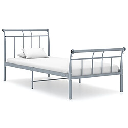 vidaXL Cadre de lit sans matelas gris métal 90x200 cm