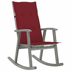 Maison Chic Chaise à bascule avec coussin | Fauteuil à bascule Rocking chairs Gris Bois d'acacia massif -GKD13728