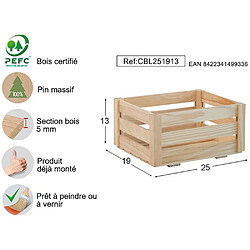 Avis Astigarraga Caisse de rangement en pin massif Home box Petite.