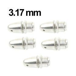 Wewoo Argent 5 PCS 3.17mm avion à pas fixe hélice adaptateur balle