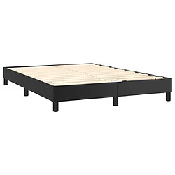 Avis vidaXL Sommier à lattes de lit avec matelas Noir 140x190 cm Similicuir