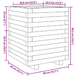 vidaXL Jardinière blanc 40x40x49,5 cm bois de pin massif pas cher