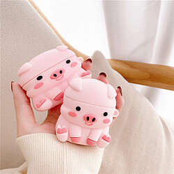 GUPBOO Airpods Coque Housse Étui Protecteur Compatible pour AirPods Pro-dessin animé mignon petit cochon rose