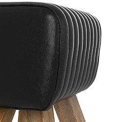 Acheter Rendez Vous Deco Tabouret Morena en cuir noir