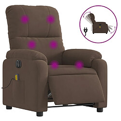 Maison Chic Fauteuil Relax pour salon, Fauteuil inclinable de massage électrique marron -GKD41348