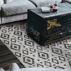 Thedecofactory FERRY - Tapis esprit scandinave à motifs losanges gris beige 120x170 pas cher