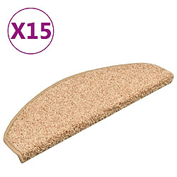 vidaXL Tapis de marches d'escalier 15 pcs Doré 65x21x4 cm