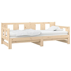 Avis Maison Chic Lit d'appoint Bois de pin solide 2x(90x200)cm,Lit coulissant Lit de repos -GKD47450