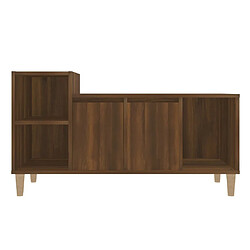 Maison Chic Meuble TV scandinave - Banc TV pour salon Chêne marron 100x35x55 cm Bois d'ingénierie -MN46316 pas cher