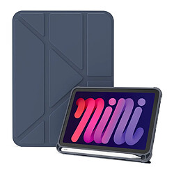 Etui en PU fonction veille/sommeil automatique avec support bleu marine pour votre iPad mini (2021)