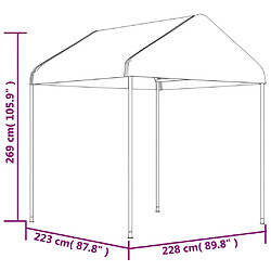 Acheter Maison Chic Auvent,Belvédère d'extérieur avec toit,Tonnelle blanc 2,28x2,23x2,69 m polyéthylène -GKD91550