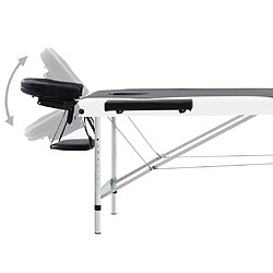 Acheter vidaXL Table de massage pliable 3 zones Aluminium Noir et blanc