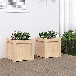 Maison Chic Lot de 2 Jardinières,Bac à fleurs - pot de fleur bois de pin massif -GKD12758