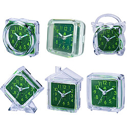 Acheter Mini Voyage Horloge Gradient Son Bureau Réveil Snooze Veilleuse 4 # Vert