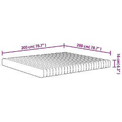 vidaXL Matelas en mousse moyennement doux 200x200 cm pas cher