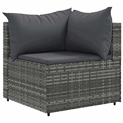 Acheter vidaXL Salon de jardin 5 pcs avec coussins Gris Résine tressée