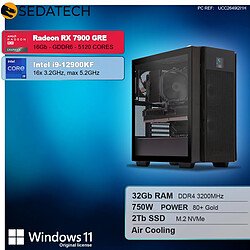 Sedatech Workstation ATX • Intel i9-12900KF • RX 7900 GRE • 32Go RAM • 2To SSD M.2 • Windows 11