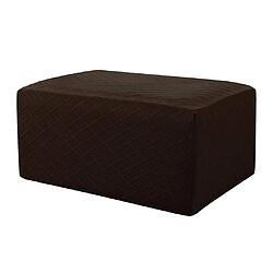 Pouf De Rangement Tabouret Couverture Repose-pieds Stretch Grille Couverture Deep Coffee