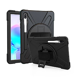 Coque en TPU combo en forme de x avec béquille et dragonne noir pour Samsung Galaxy Tab S6 SM-T860 (Wi-Fi)/T865 (LTE)