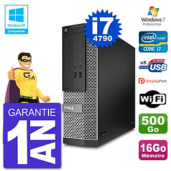 PC Dell 3020 SFF Intel i7-4790 RAM 16Go Disque 500Go Graveur DVD Wifi W7 - Occasion